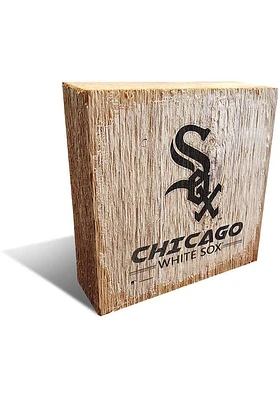 Chicago White Sox Team Logo Block Sign - Black
