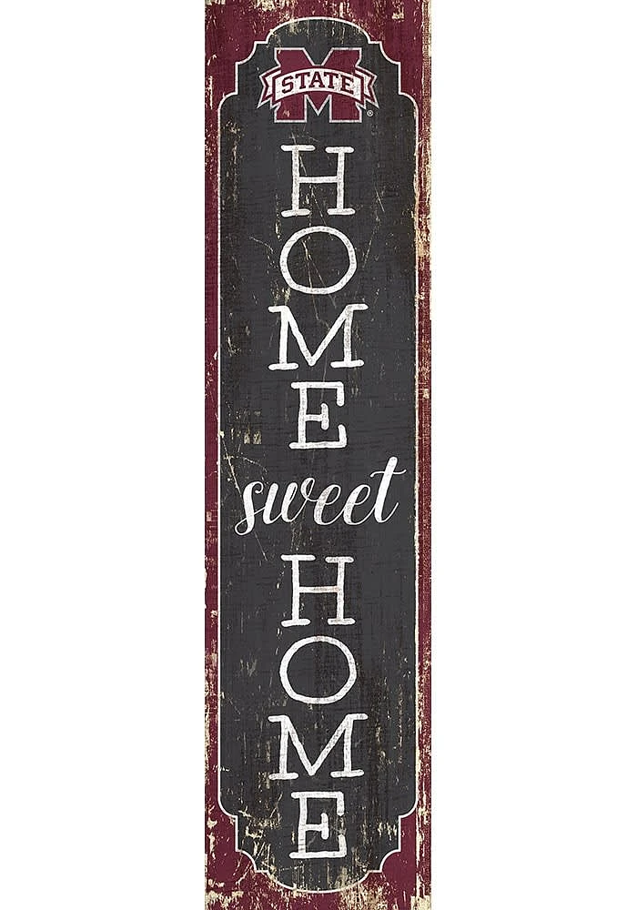 Mississippi State Bulldogs 48 Inch Home Sweet Home Leaner Sign - Maroon