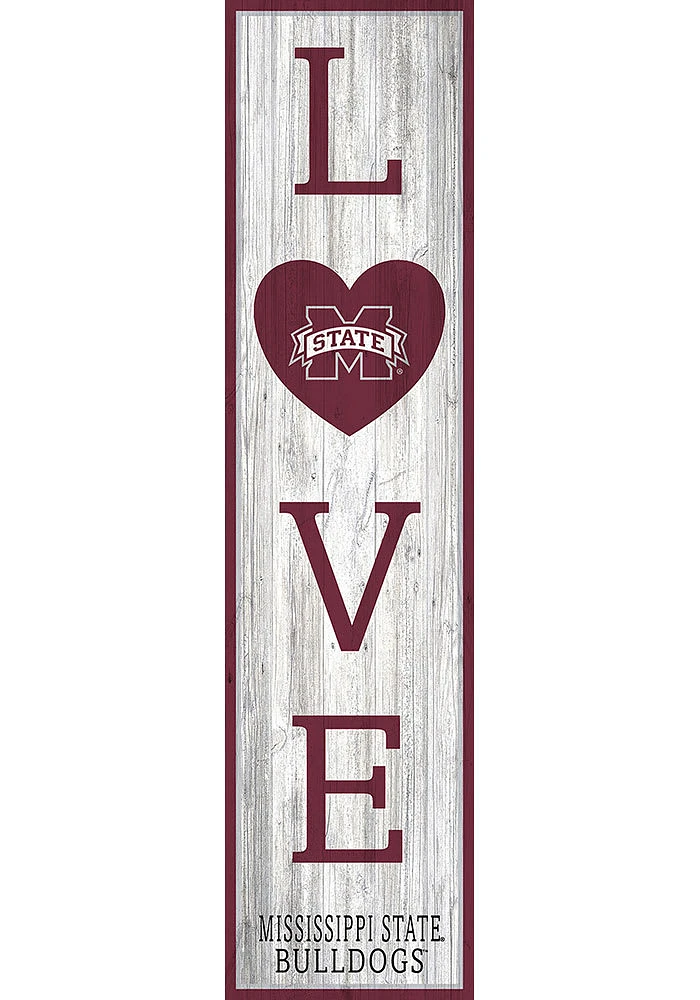 Mississippi State Bulldogs 48 Inch Love Leaner Sign - Maroon