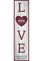 Mississippi State Bulldogs 48 Inch Love Leaner Sign - Maroon