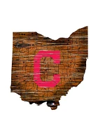 Cleveland Indians Distressed State 24 Inch Sign