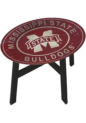Mississippi State Bulldogs Vintage Heritage Side Maroon End Table