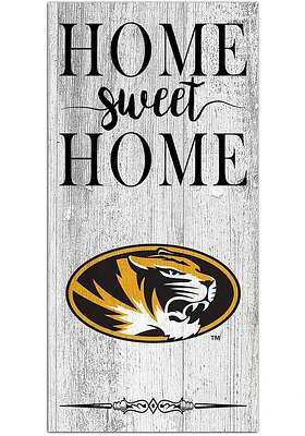 Missouri Tigers Home Sweet Home Whitewashed Sign - Black