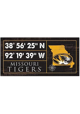 Missouri Tigers Horizontal Coordinate Sign - Black