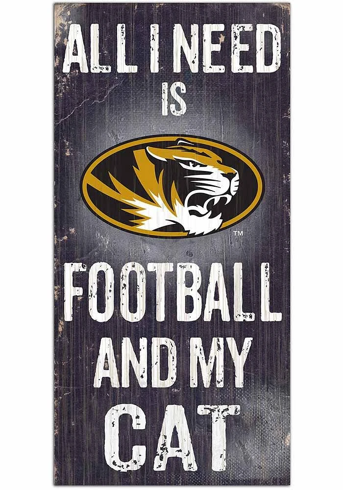 Missouri Tigers Football and My Cat Sign - Black