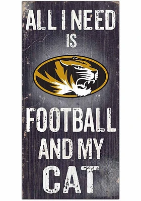 Missouri Tigers Football and My Cat Sign - Black