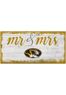 Missouri Tigers Script Mr and Mrs Sign - Black