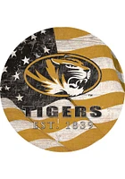Missouri Tigers 24in Flag Circle Sign - Black