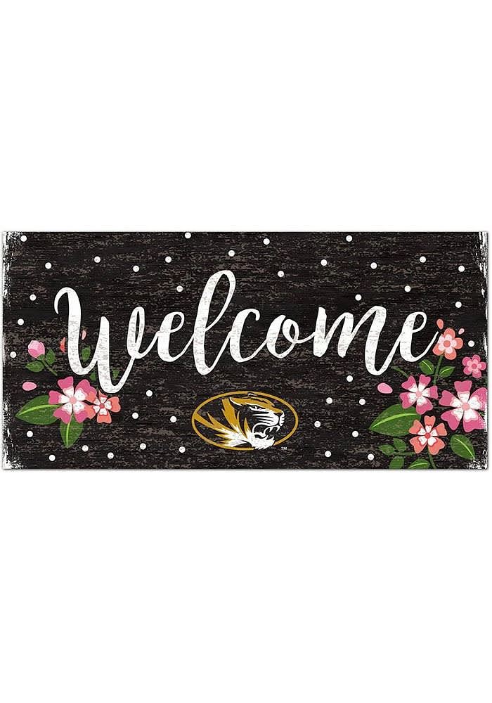 Missouri Tigers Welcome Floral Sign - Black