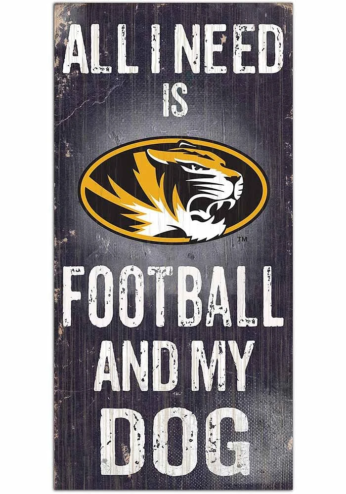 Missouri Tigers Football and My Dog Sign - Black