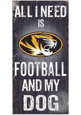 Missouri Tigers Football and My Dog Sign - Black