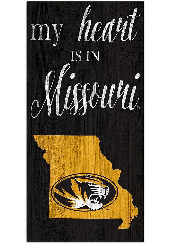 Missouri Tigers My Heart State Sign - Black
