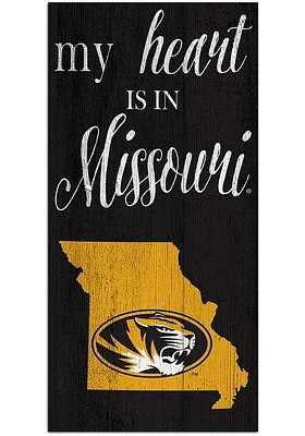 Missouri Tigers My Heart State Sign - Black