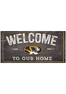 Missouri Tigers Welcome Distressed Sign - Black