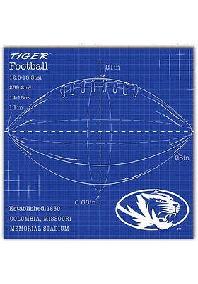 Missouri Tigers Ball Blueprint Sign - Black