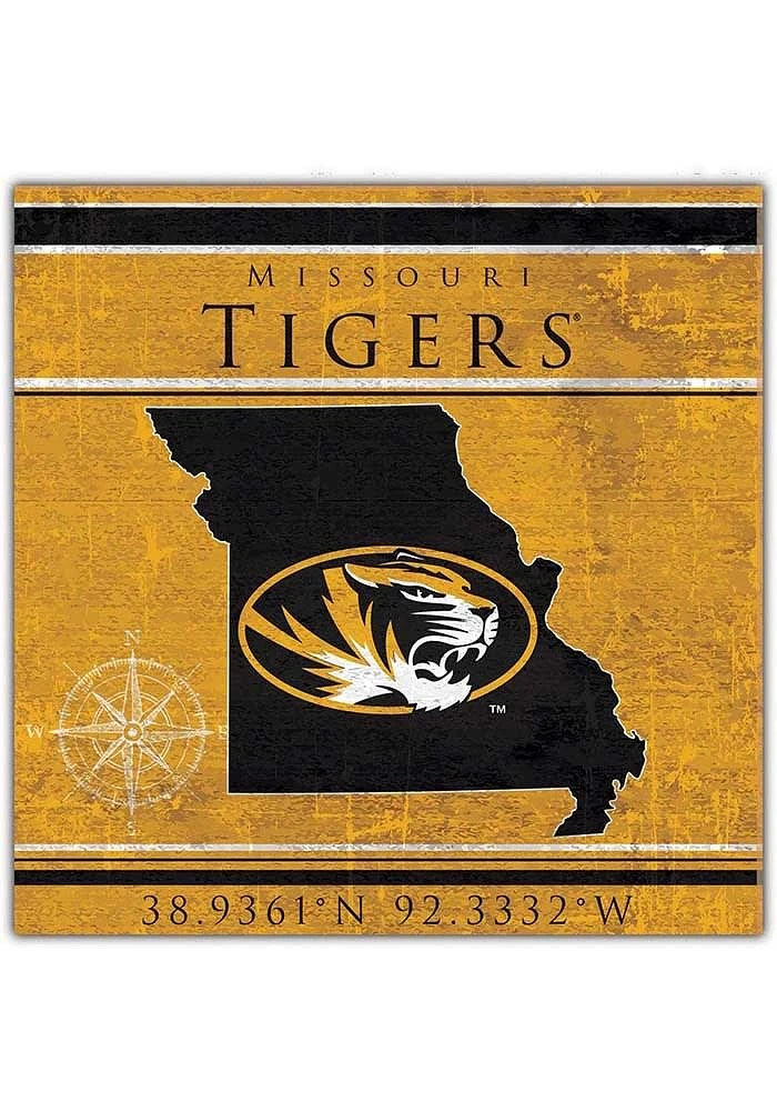 Missouri Tigers Coordinates Sign - Black