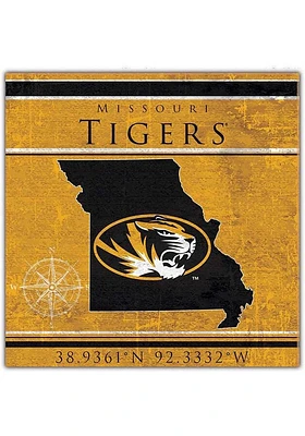 Missouri Tigers Coordinates Sign - Black