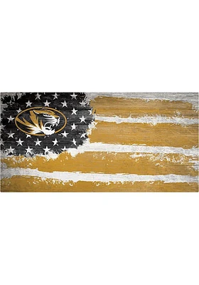 Missouri Tigers Flag 6x12 Sign - Black