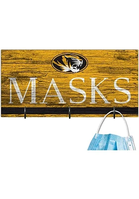 Missouri Tigers Team Color Mask Holder Sign - Black