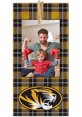 Missouri Tigers Plaid Clothespin Sign - Black