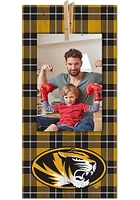 Missouri Tigers Plaid Clothespin Sign - Black