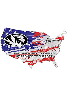 Missouri Tigers OHT USA Shape Cutout Sign - Black