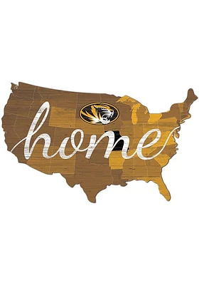 Missouri Tigers USA Shape Cutout Sign - Black