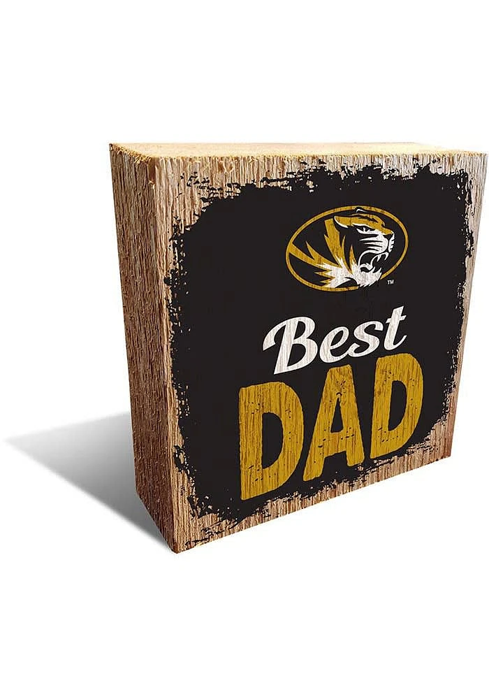 Missouri Tigers Best Dad Block Sign - Black