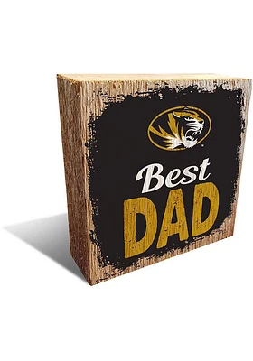 Missouri Tigers Best Dad Block Sign - Black