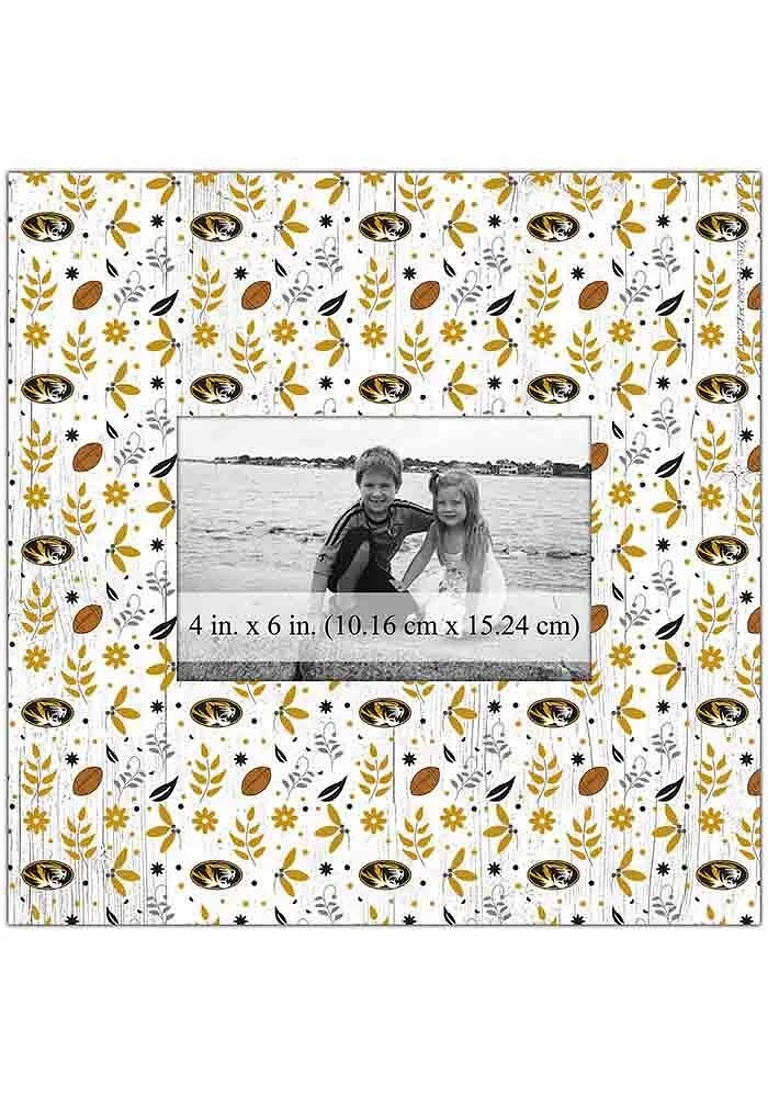 Missouri Tigers Floral Pattern Picture Frame - Black