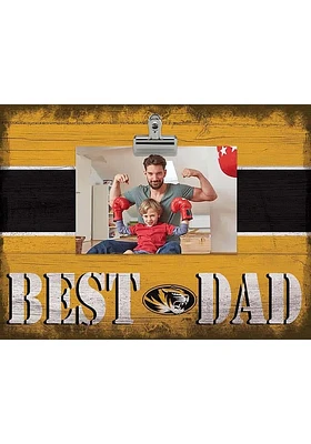 Missouri Tigers Best Dad Striped Clip Picture Frame - Black