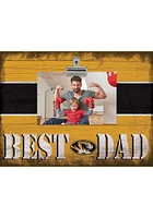 Missouri Tigers Best Dad Striped Clip Picture Frame - Black