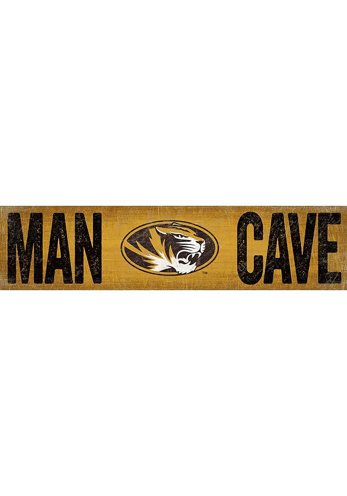 Missouri Tigers Man Cave 6x24 Sign - Black