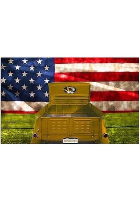Missouri Tigers Patriotic Retro Truck Sign - Black