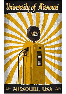 Missouri Tigers Retro Pump Location Sign - Black