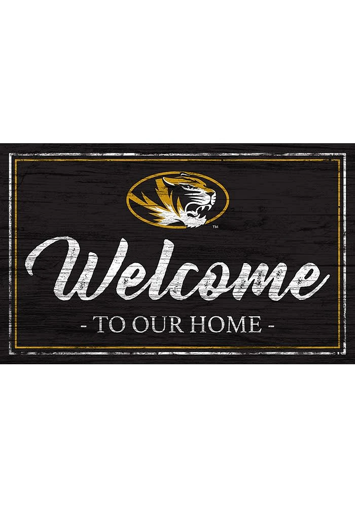 Missouri Tigers Team Welcome 11x19 Sign - Black