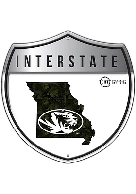 Missouri Tigers 24in OHT Camo Interstate Sign - Black