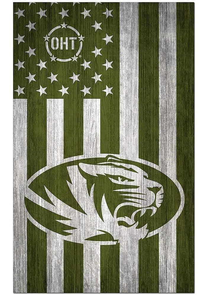 Missouri Tigers 11x19 OHT Military Flag Sign - Black