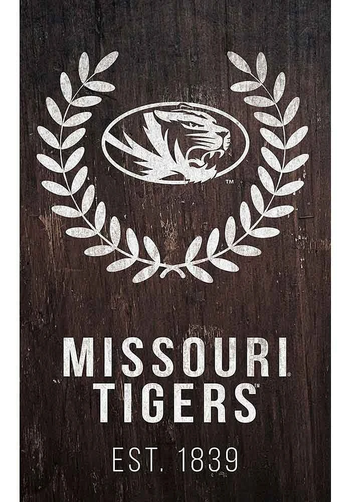 Missouri Tigers Laurel Wreath Sign - Black