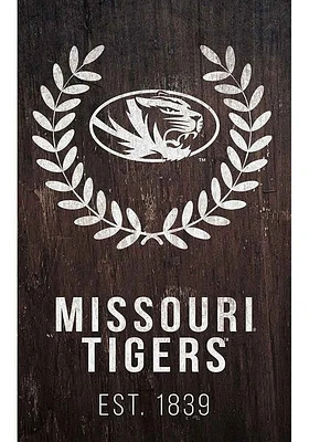 Missouri Tigers Laurel Wreath Sign - Black