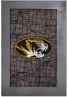Missouri Tigers City Map Sign - Black