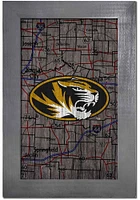 Missouri Tigers City Map Sign - Black