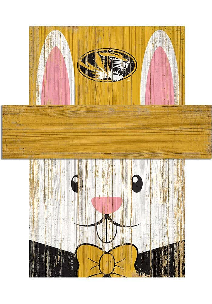 Missouri Tigers Easter Bunny Head Sign - Black