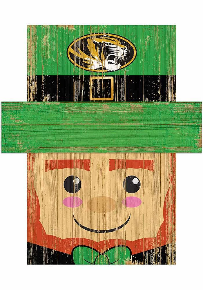 Missouri Tigers Leprechaun Head Sign - Black