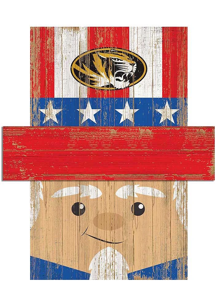 Missouri Tigers Patriotic Head Sign - Black