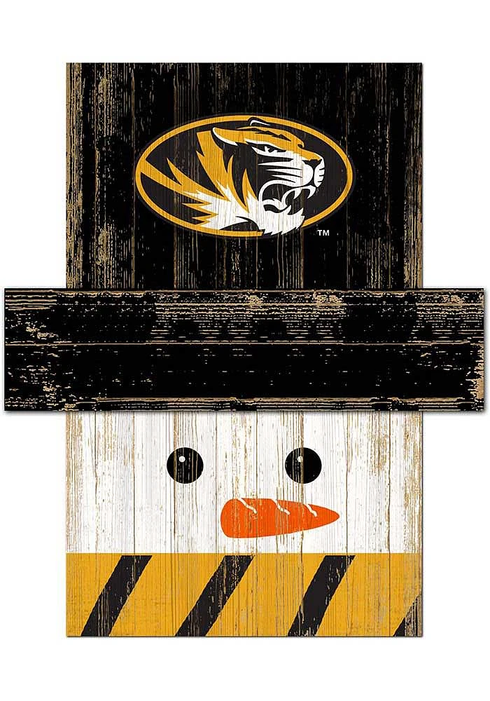 Missouri Tigers Snowman Head Sign - Black