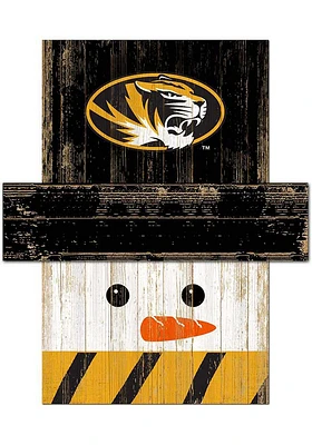 Missouri Tigers Snowman Head Sign - Black