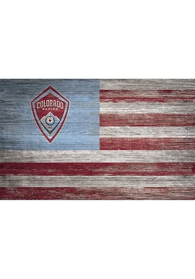 Colorado Rapids Distressed Flag 11x19 Sign - Blue