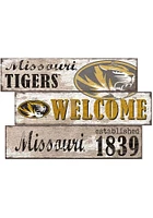 Missouri Tigers Welcome 3 Plank Sign - Black