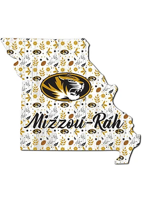 Missouri Tigers 24 Inch Floral State Wall Art - Black